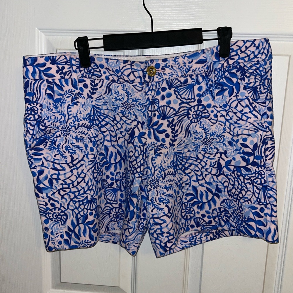 Lilly Pulitzer Vibrant Blue and Pink Floral Shorts